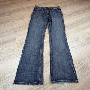 Rock & Roll Cowboy Pistol Bootcut Jeans Dark Wash Rodeo Western Size 33x34